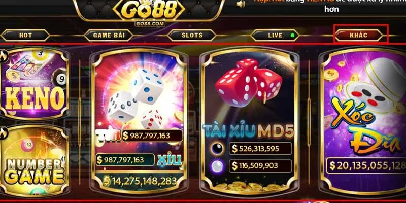 Tận Hưởng Trò Chơi Go88 Phiên Bản 2025 Nhận Ưu Đãi Khủng Các trò chơi Go88 hot nhất hiện nay