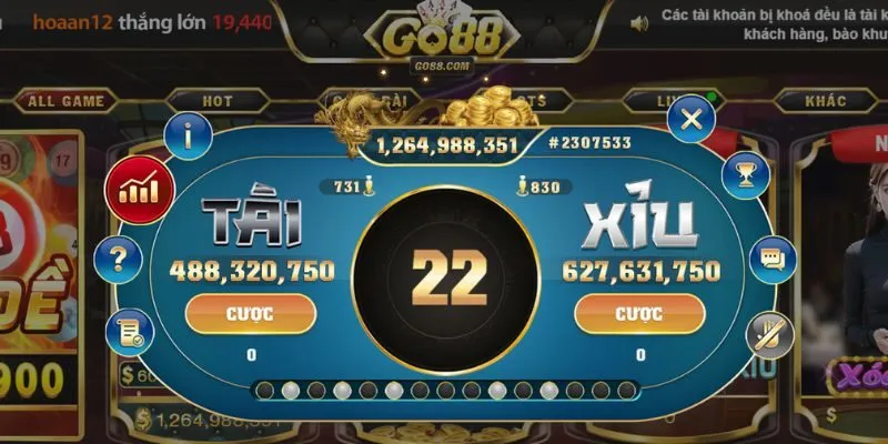 Luật chơi game tài xỉu Go88 Hiểu rõ luật chơi và hình thức đặt cược giúp anh em chinh phục thưởng lớn tại Go88