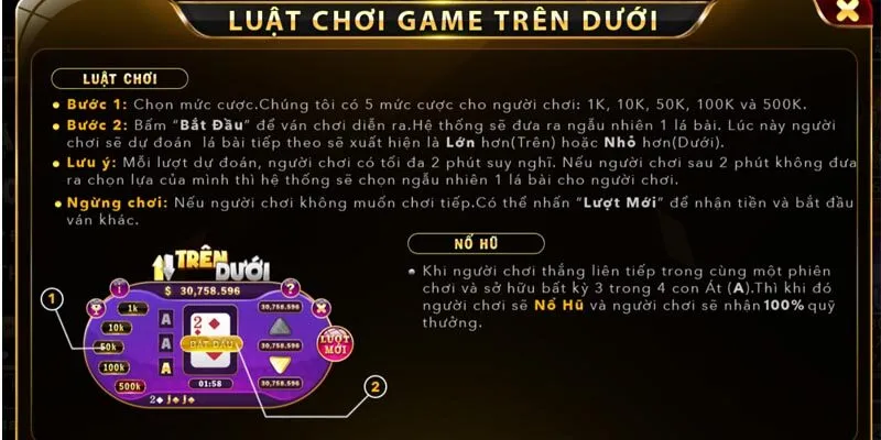 Hướng Dẫn 03 Bước Chơi Game Bài trên Dưới Go88 Người Chơi Mới Game trên dưới go88 có luật chơi như thế nào?