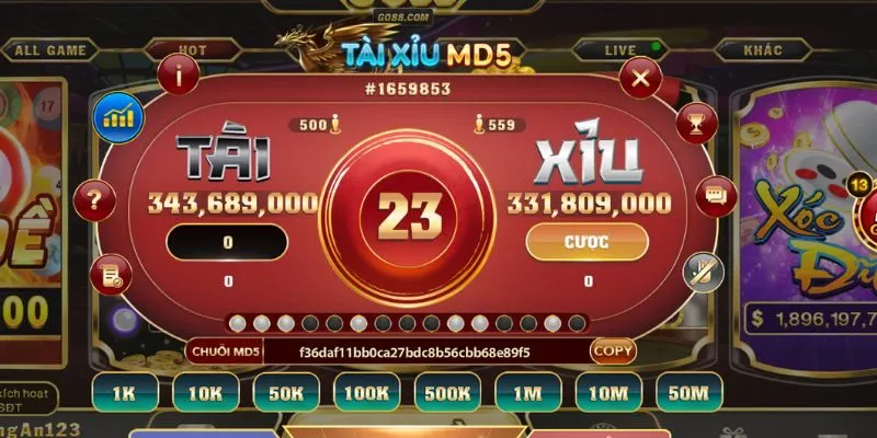 Tài Xỉu MD5 Go88 Trả Thưởng Xanh Chín Khi chơi Tài Xỉu MD5 anh em nên chọn mức cược phù hợp