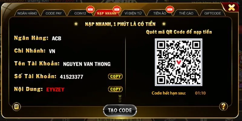 Hướng Dẫn 8 Cách Nạp Tiền Go88 Siêu Nhanh Nạp nhanh vào Go88 được xét duyệt siêu nhanh chóng, anh em không phải chờ lâu