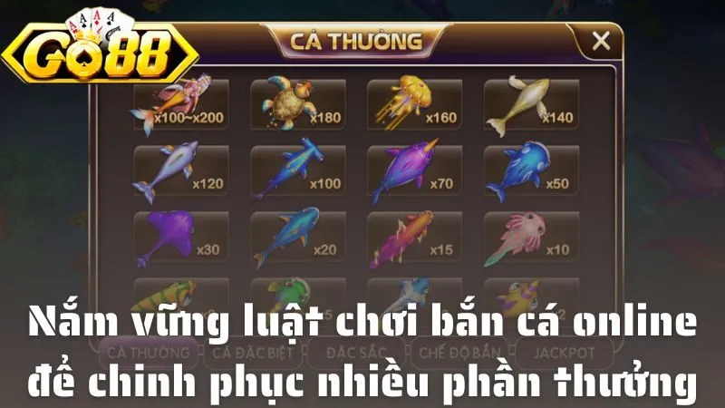 Bắn Cá Go88: Tựa Game Săn Thưởng Khủng Siêu Hấp Dẫn Nhất 2025 Nắm vững luật chơi bắn cá online để chinh phục nhiều phần thưởng giá trị